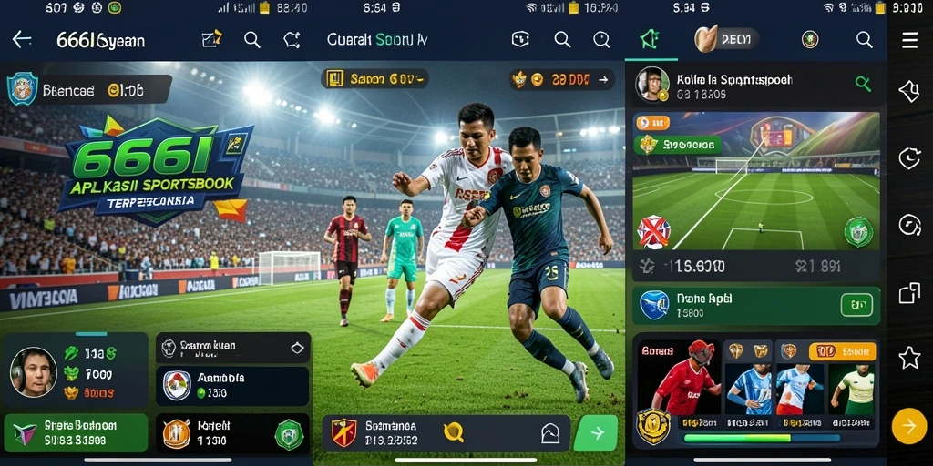 Screenshot utama 666I menampilkan antarmuka menarik aplikasi Sportsbook.