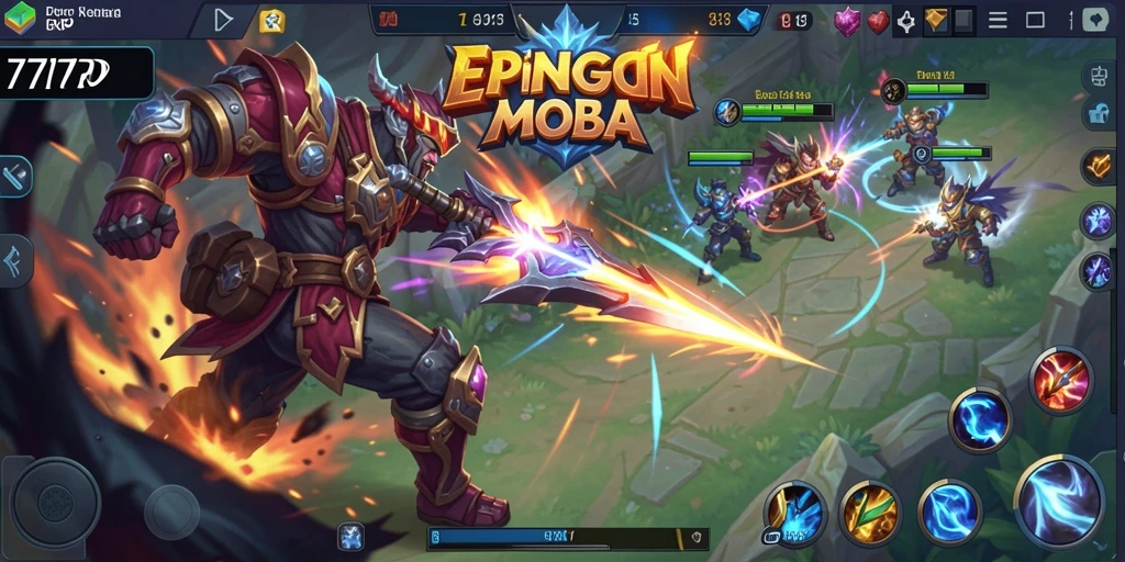 Screenshot gameplay MOBA 77RP yang menegangkan dan tak terlupakan.