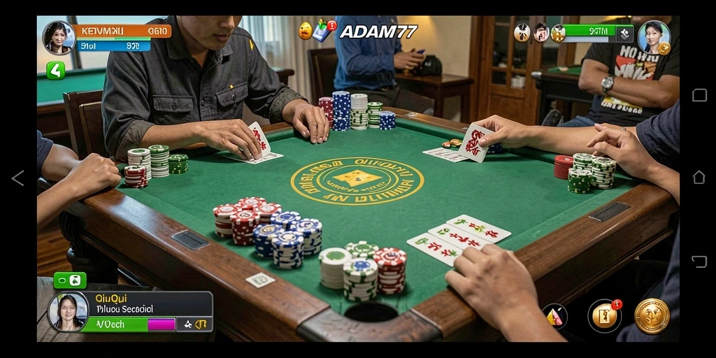 Tampilan menarik gameplay QiuQiu ADAM77 yang seru.