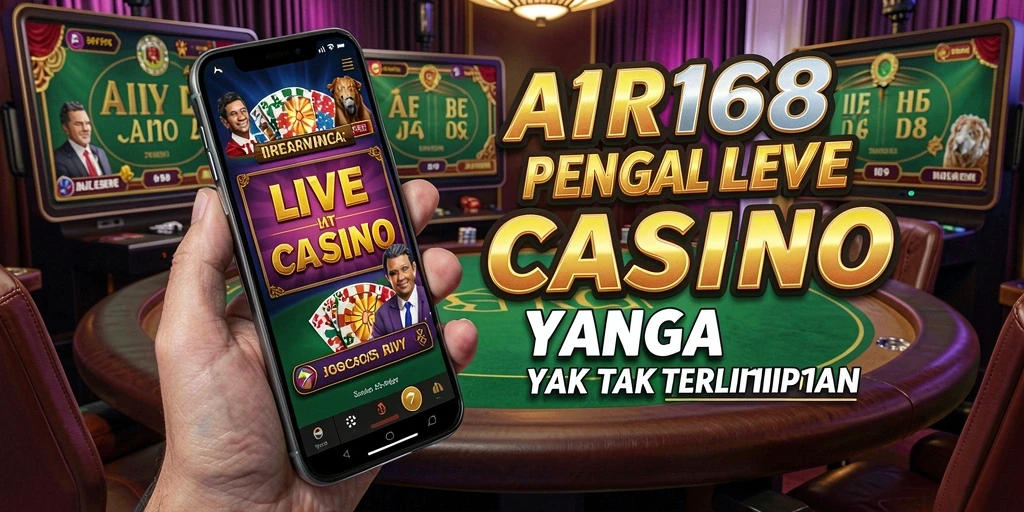 Screenshot gameplay AIR168 menampilkan dealer langsung dan interaksi pemain.