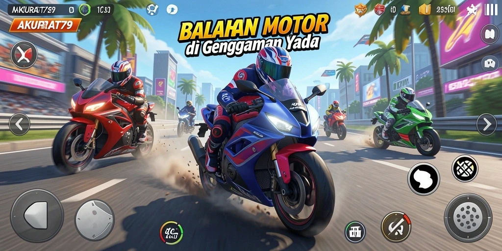 Tampilan seru dari balapan motor cepat di AKURAT79.