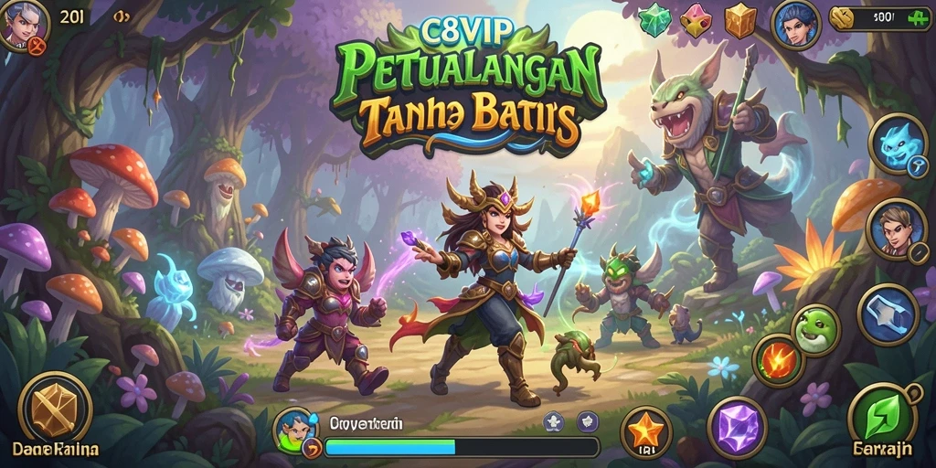 Screenshot utama memperlihatkan aksi petualangan seru di C8VIP.