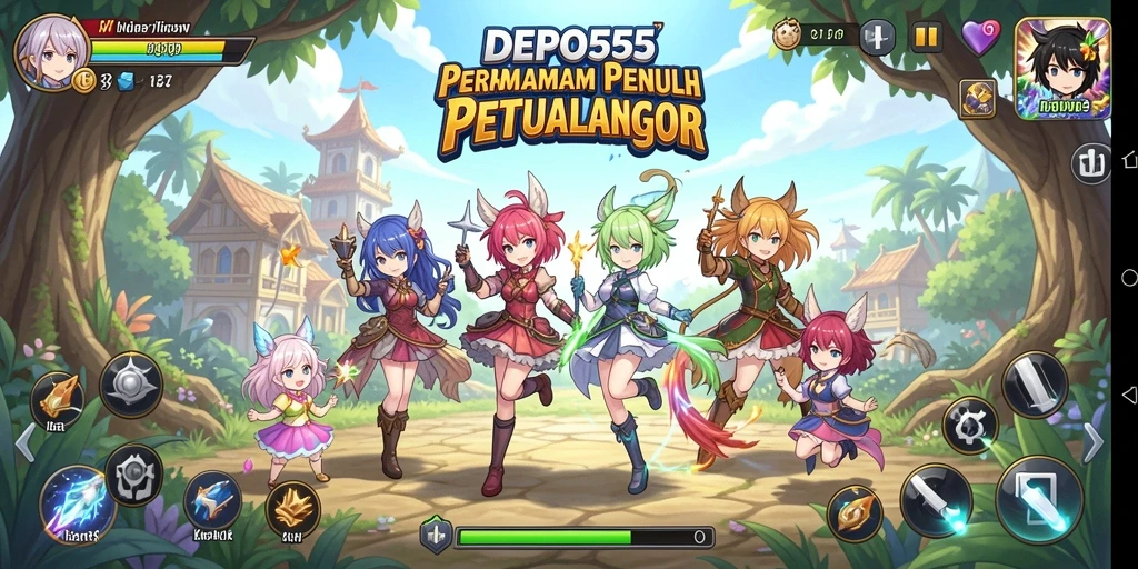 Tampilan menarik dari DEPO555 yang menunjukkan aksi karakter Anime.