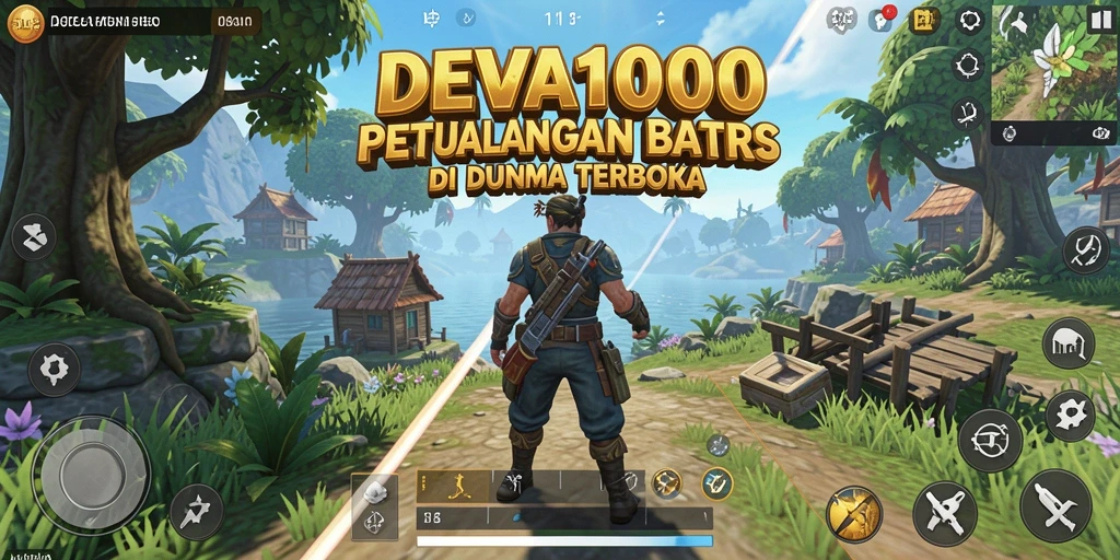 Screenshot gameplay DEWA1000 menampilkan eksplorasi terbuka yang menakjubkan.