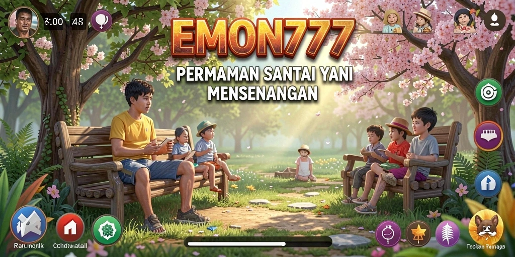 Tampilan gameplay EMON777 yang ceria dan interaktif.