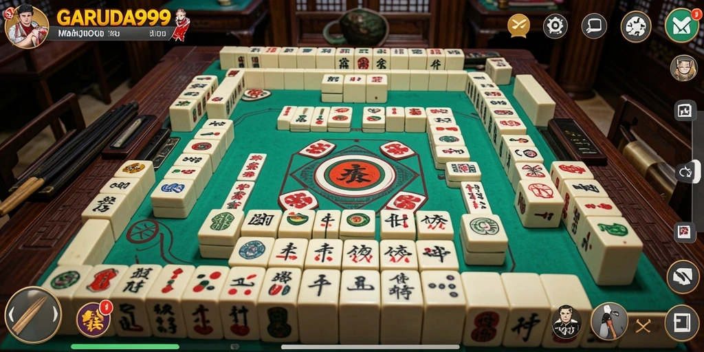 Screenshot utama GARUDA999 menampilkan gameplay Mahjong yang seru dan menarik.