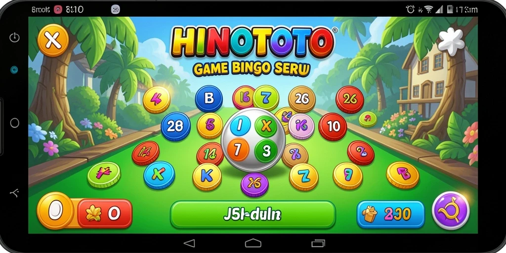 Tampilan utama gameplay HINOTOTO yang penuh warna dan seru.