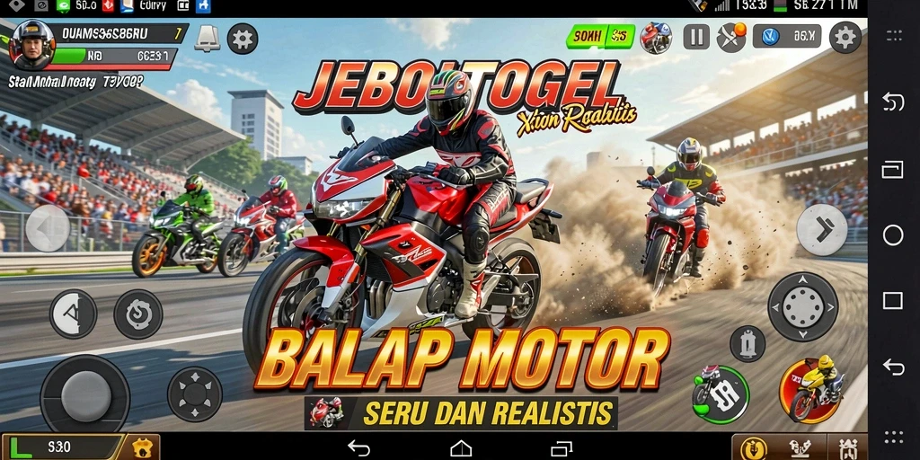 Tampilan gameplay seru JEBOLTOGEL saat balapan motor