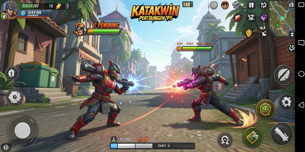 Gameplay seru dalam KATAKWIN menampilkan aksi TPS yang mendebarkan.