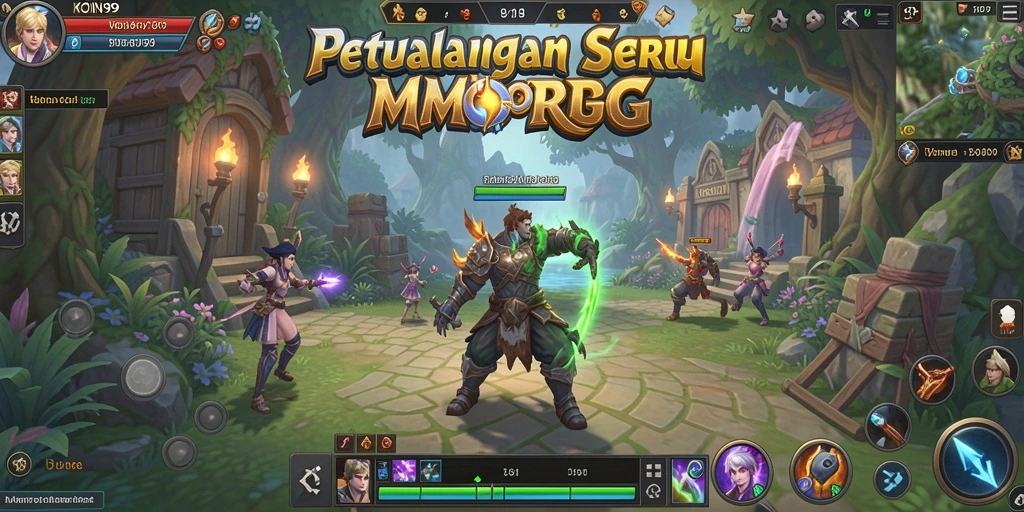Tampilan gameplay seru dalam KOIN99 yang penuh dengan aksi dan petualangan.