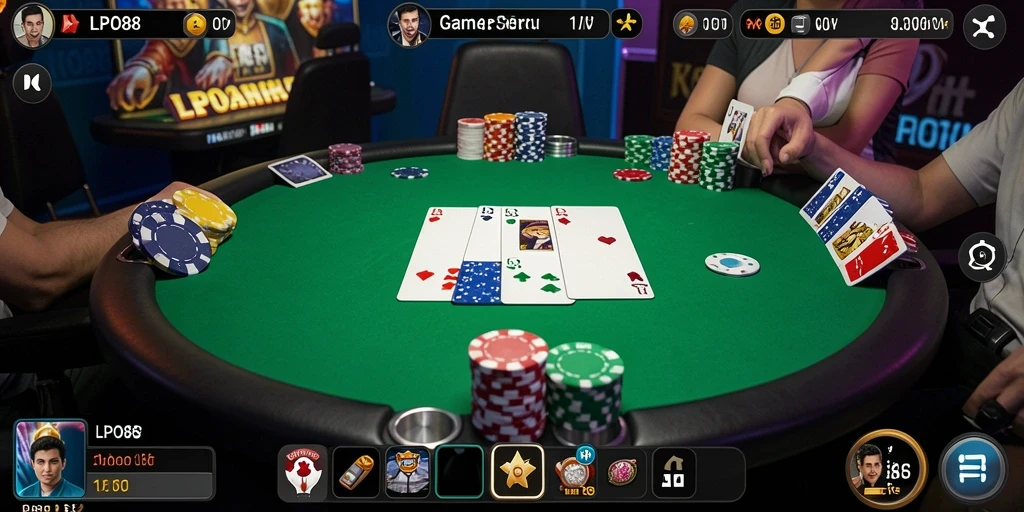 Screenshot gameplay Poker yang mendebarkan di LPO88.
