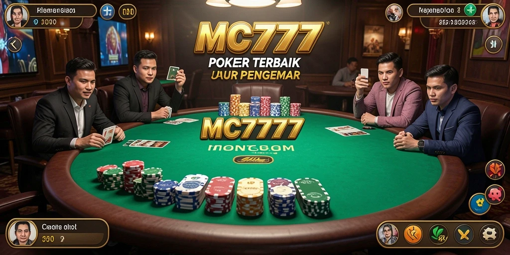 Tangkapan layar menunjukkan pemain berinteraksi dalam permainan Poker yang menegangkan.