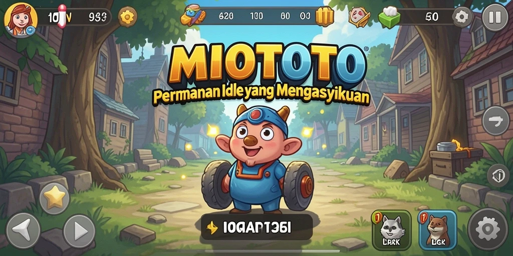 Tampilan gameplay MIOTOTO yang menarik dengan karakter khas.