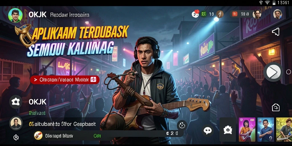 Screenshot gameplay OKJK menampilkan fitur karaoke yang seru dan interaktif.