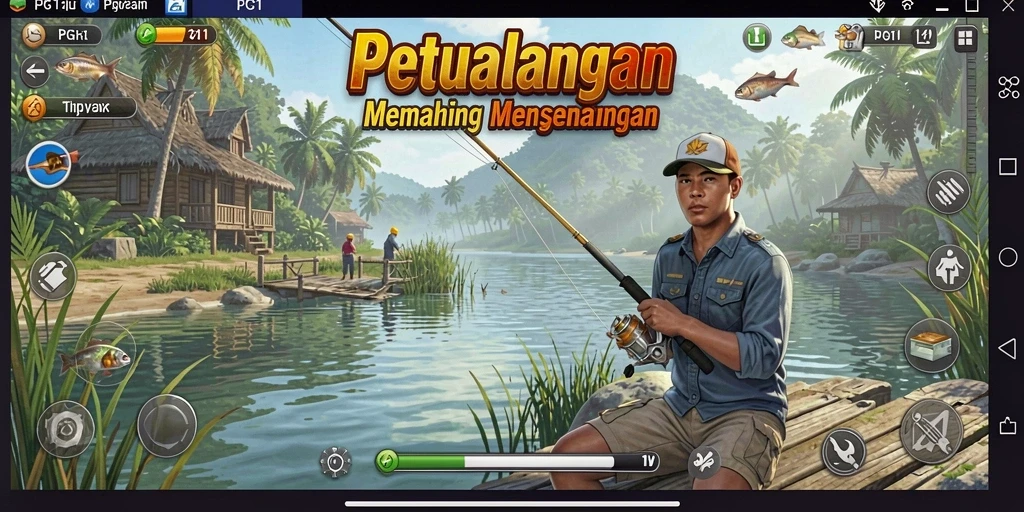 Screenshot PG11 menampilkan gameplay memancing yang seru dan menantang.