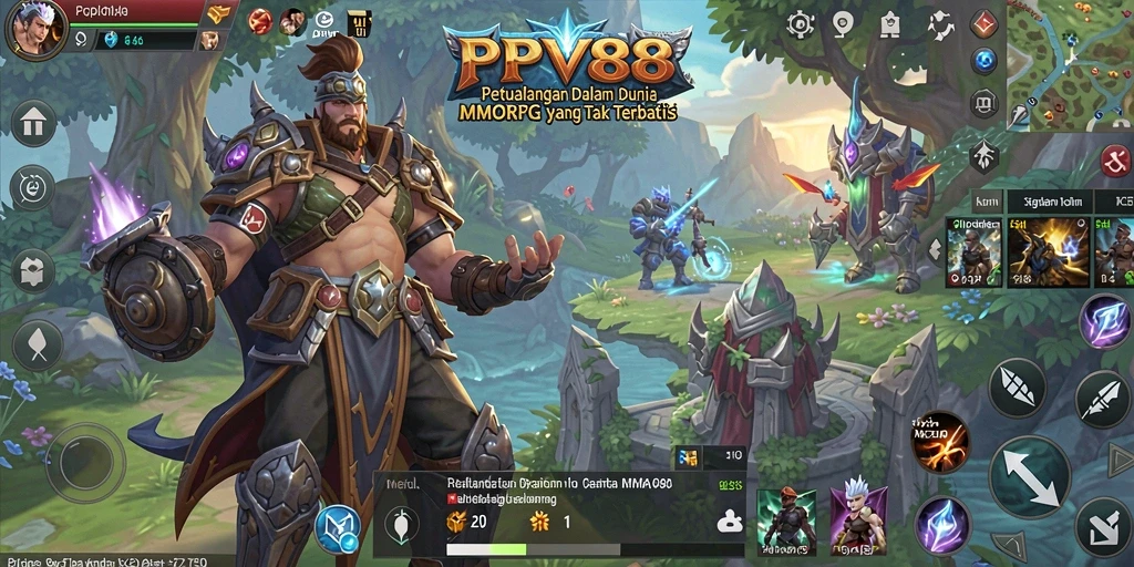 Tampilan gameplay seru di dunia MMORPG yang luas.