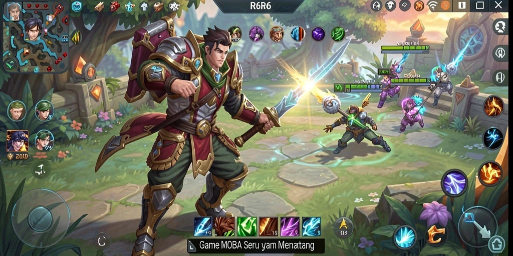 Tampilan gameplay R6R6 yang seru dan strategis di arena pertempuran.