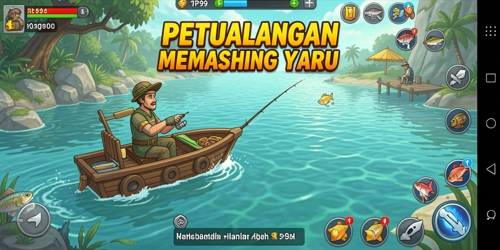 Tampilan gameplay <strong>RP99</strong> yang menampilkan aktivitas memancing yang seru.
