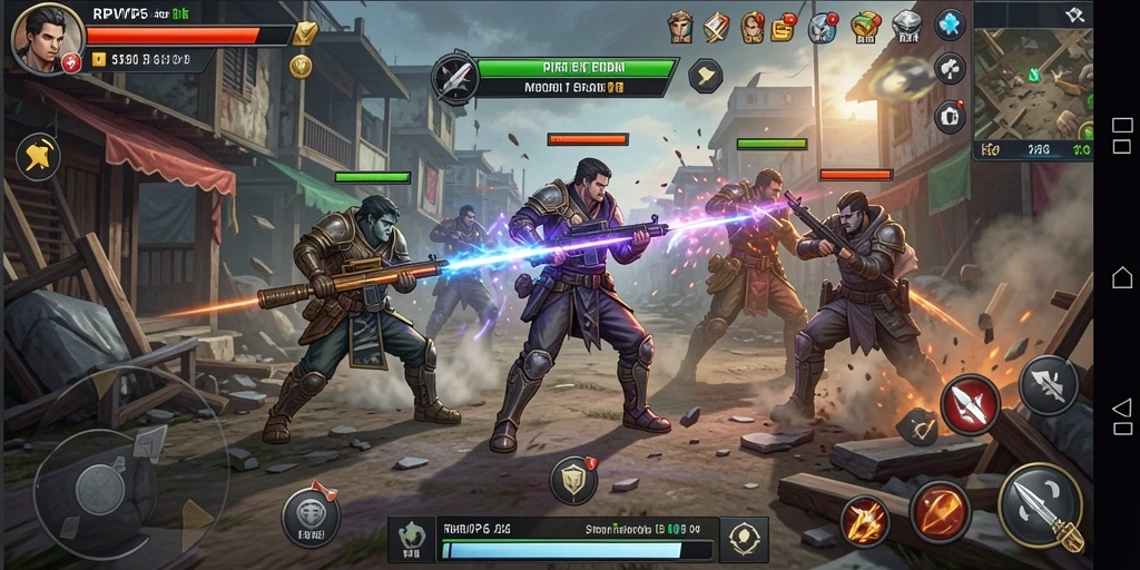 Screenshot gameplay RPVIP6 menampilkan strategi pertempuran yang intens.
