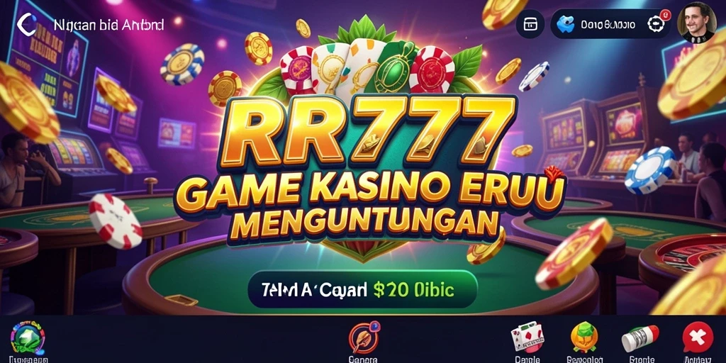 Screenshot gameplay RR777 yang mendebarkan dengan tampilan kasino.
