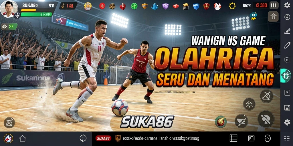 Tampilan seru dari gameplay SUKA86 dalam aksi olahraga.