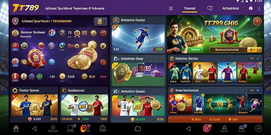Tampilan antarmuka permainan Sportsbook yang menarik dan interaktif.