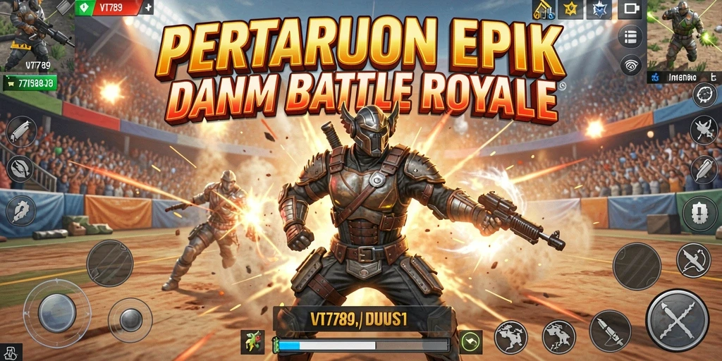 Tangkapan layar utama VT789 menampilkan intensitas pertarungan Battle Royale.