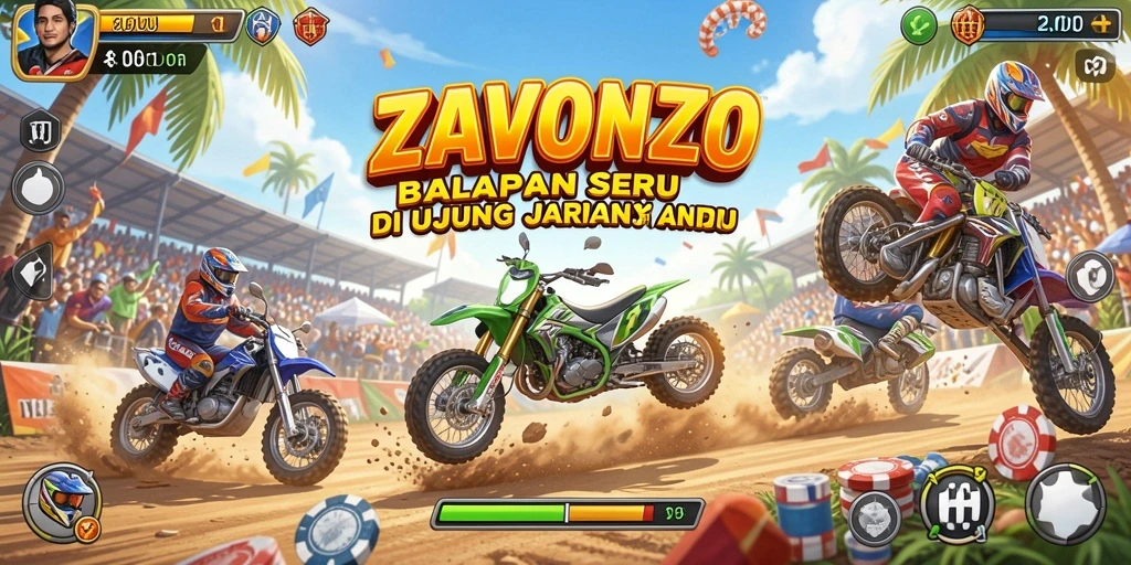 Gameplay Racing ZAVONZO yang mendebarkan dan penuh aksi.